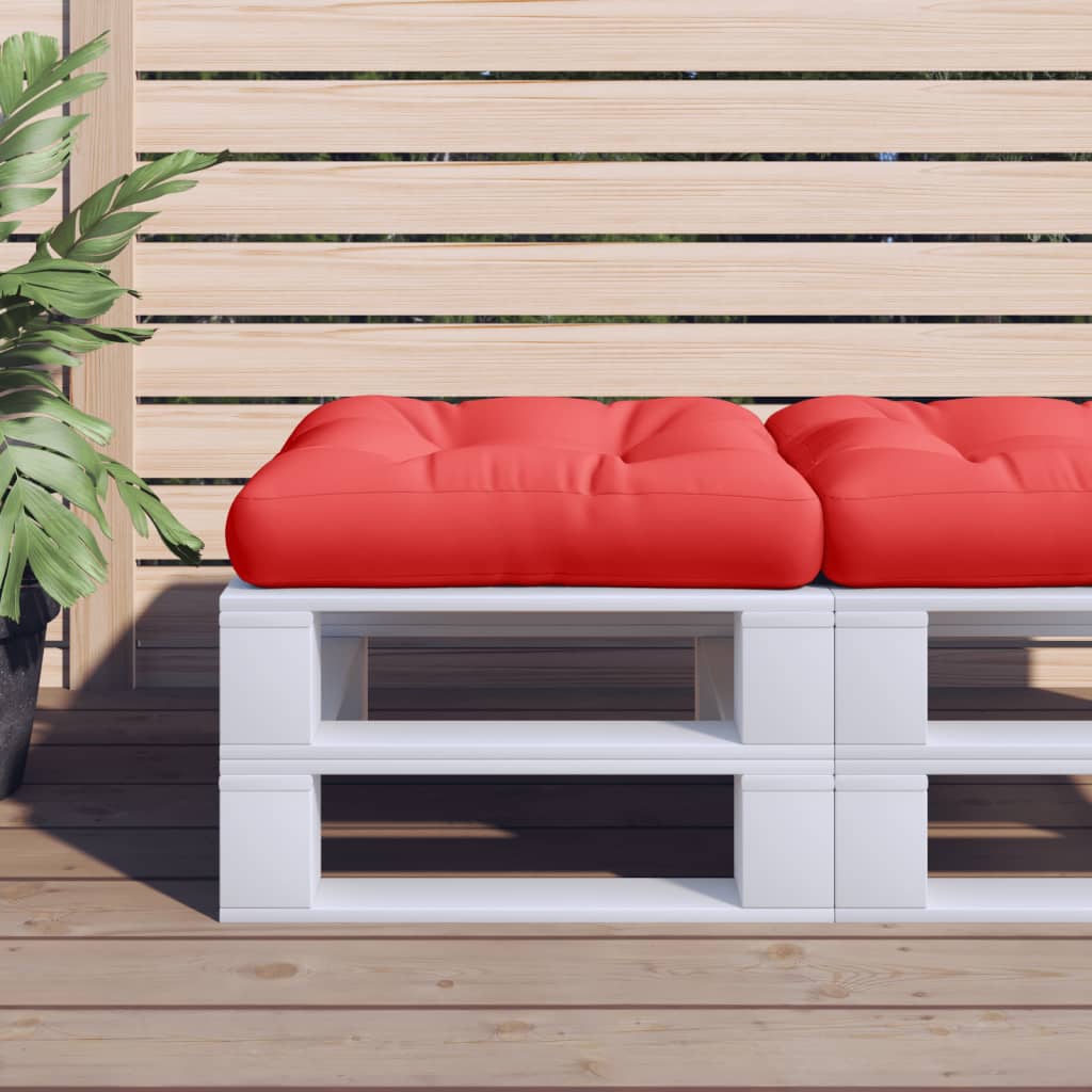 vidaXL Coussin de palette rouge 50x50x12 cm Tissu