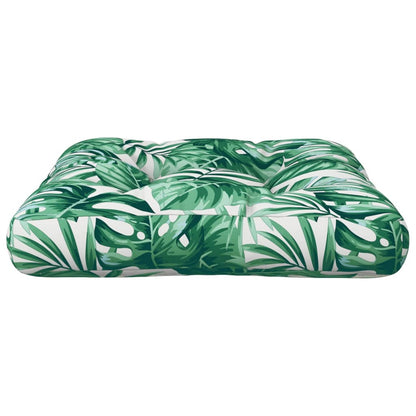 vidaXL Coussin de palette à motif feuilles 50x50x12 cm Tissu