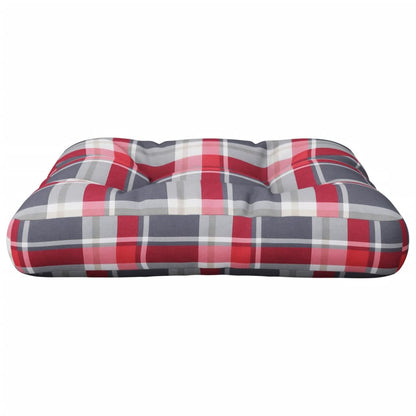 vidaXL Palettenkissen Rot Karomuster 50x50x12 cm Stoff