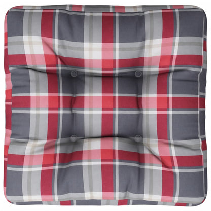 vidaXL Palettenkissen Rot Karomuster 50x50x12 cm Stoff