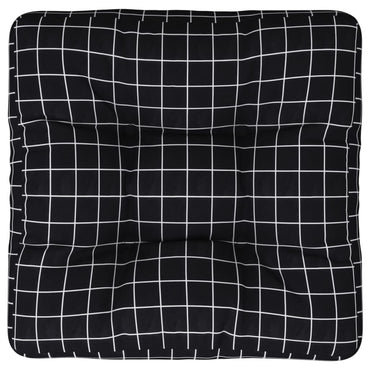 vidaXL Coussin de palette noir à carreaux 50x50x12 cm Tissu