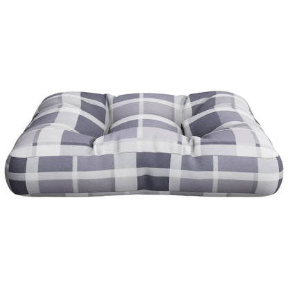 vidaXL Coussin de palette gris à carreaux 60x60x12 cm tissu