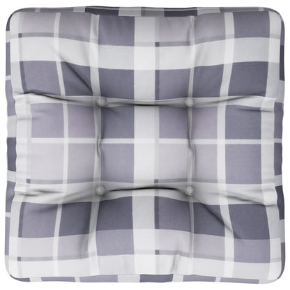 vidaXL Coussin de palette gris à carreaux 60x60x12 cm tissu