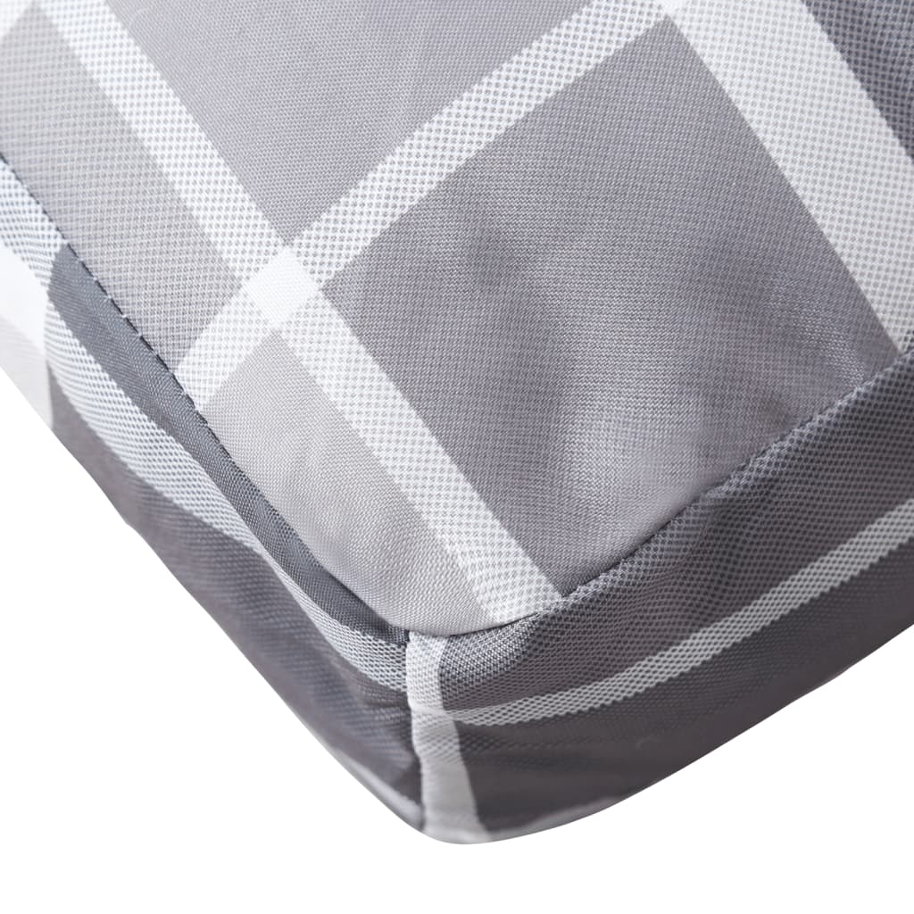 vidaXL Coussin de palette gris à carreaux 60x60x12 cm tissu
