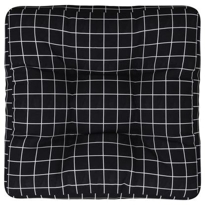 vidaXL Palettenkissen Schwarz Karomuster 60x60x12 cm Stoff