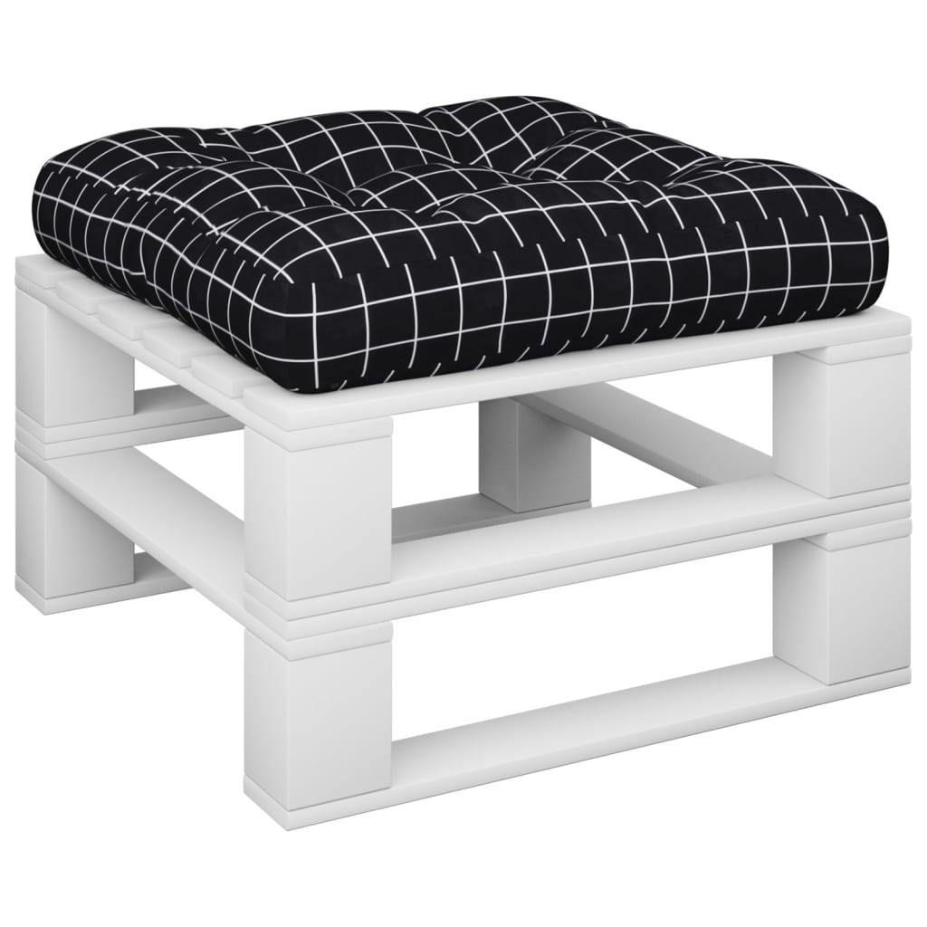 vidaXL Palettenkissen Schwarz Karomuster 60x60x12 cm Stoff