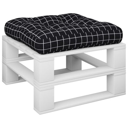vidaXL Palettenkissen Schwarz Karomuster 60x60x12 cm Stoff