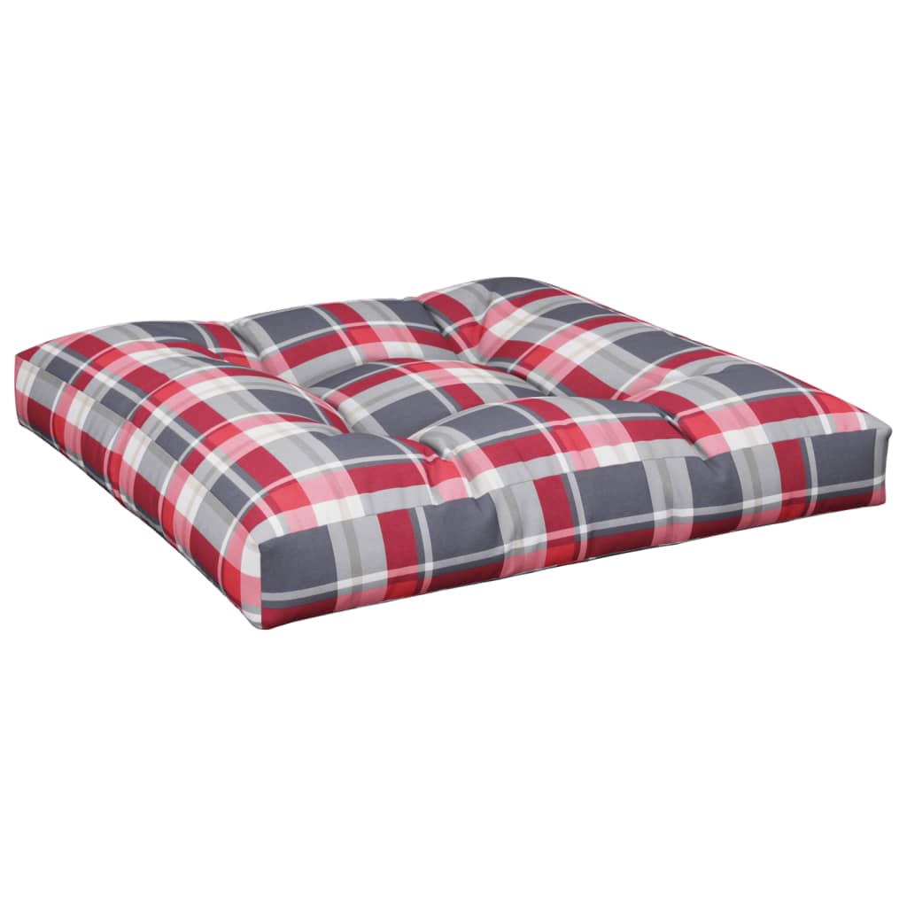 vidaXL Palettenkissen Rot Karomuster 70x70x12 cm Stoff