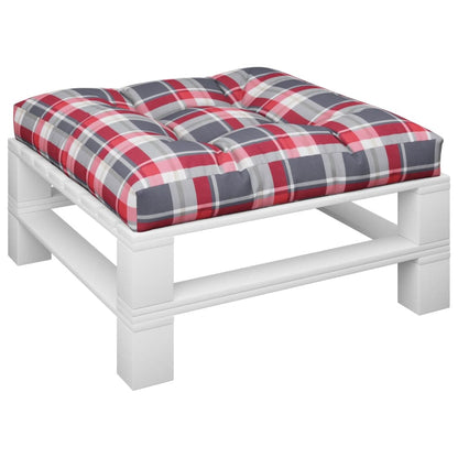 vidaXL Palettenkissen Rot Karomuster 70x70x12 cm Stoff