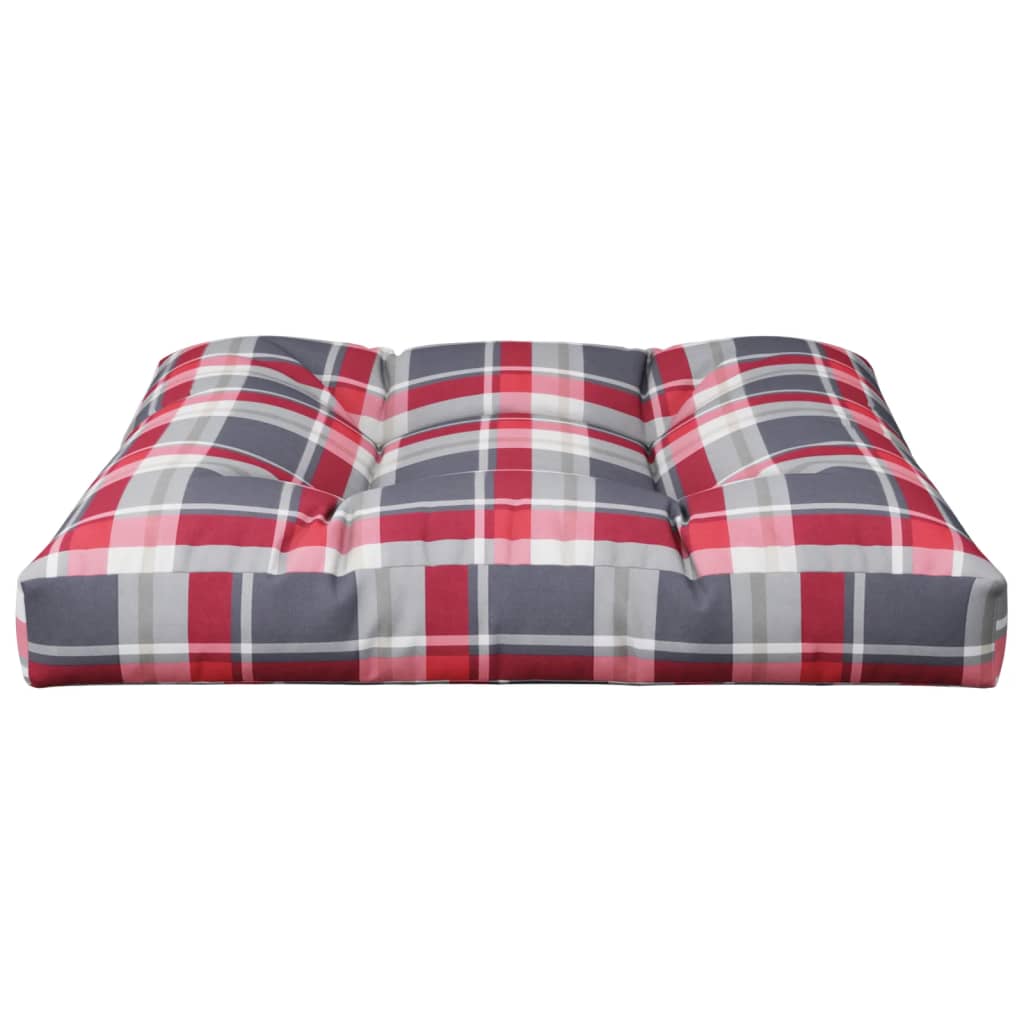 vidaXL Palettenkissen Rot Karomuster 70x70x12 cm Stoff