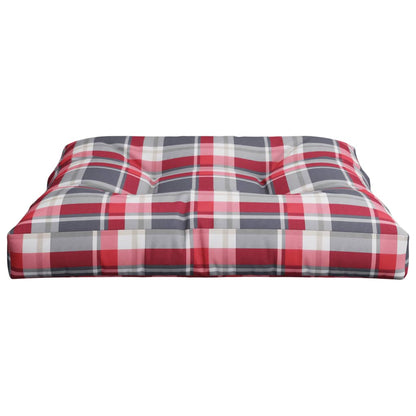 vidaXL Palettenkissen Rot Karomuster 70x70x12 cm Stoff