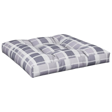 vidaXL Palettenkissen Grau Karomuster 70x70x12 cm Stoff