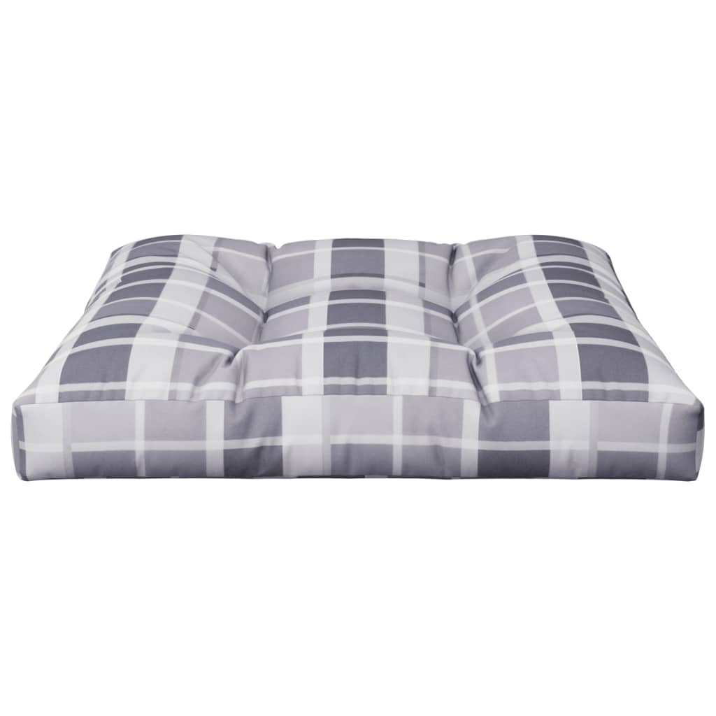 vidaXL Palettenkissen Grau Karomuster 70x70x12 cm Stoff