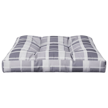 vidaXL Palettenkissen Grau Karomuster 70x70x12 cm Stoff