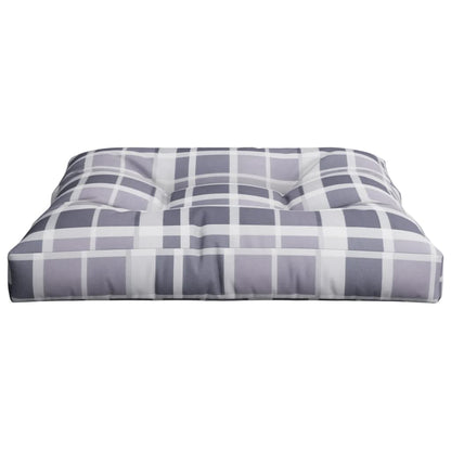 vidaXL Palettenkissen Grau Karomuster 70x70x12 cm Stoff