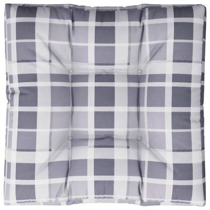 vidaXL Palettenkissen Grau Karomuster 70x70x12 cm Stoff