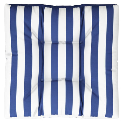 vidaXL Palettenkissen Blau Weiß Gestreift 70x70x12 cm Stoff