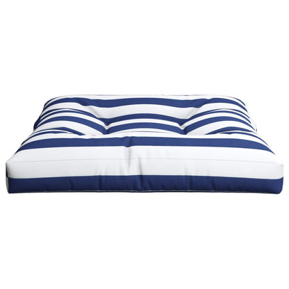 vidaXL Palettenkissen Blau Weiß Gestreift 70x70x12 cm Stoff