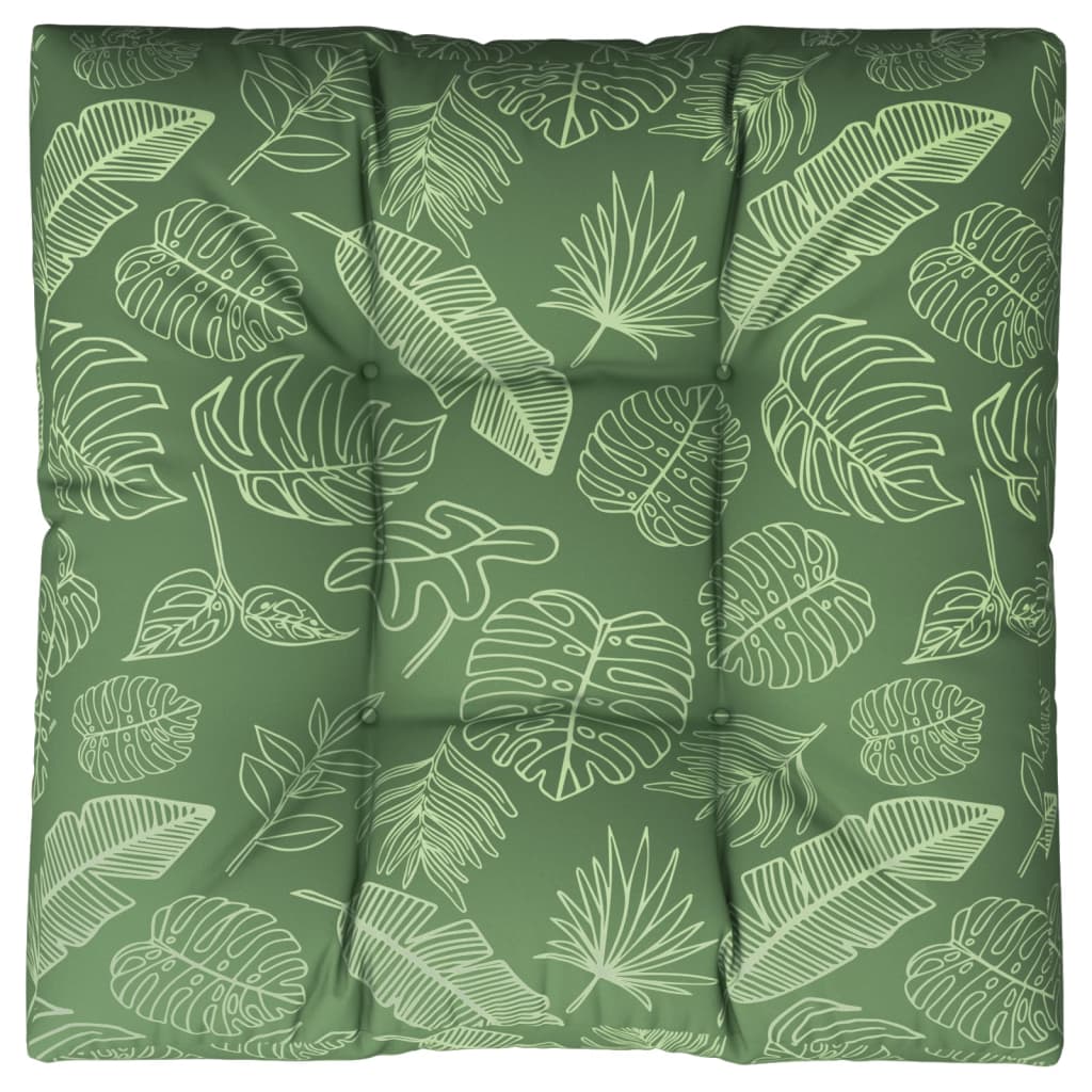 vidaXL Palettenkissen Blattmuster 70x70x12 cm Stoff