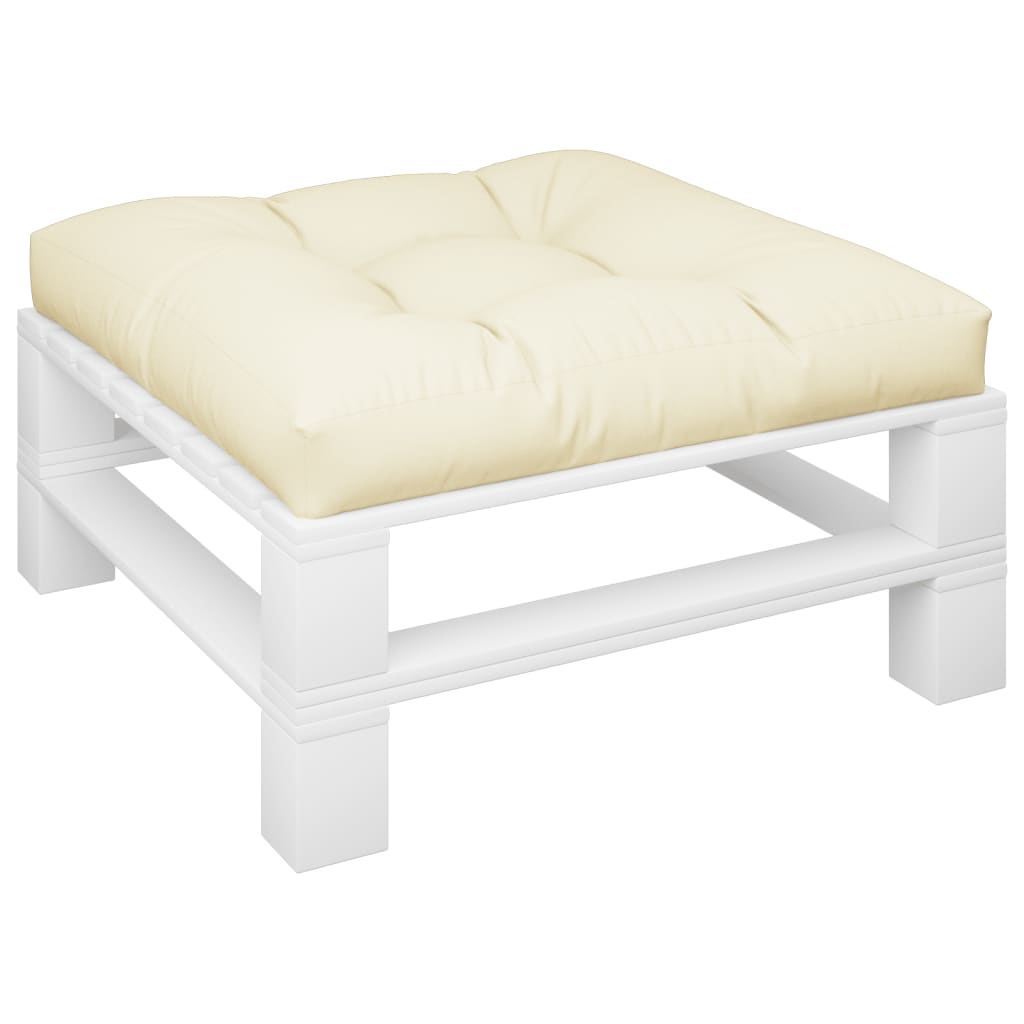 vidaXL Coussin de palette Crème 80x80x12 cm Tissu