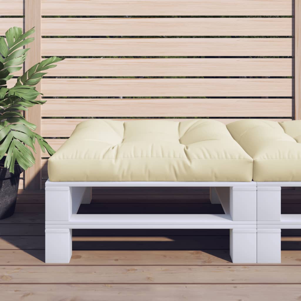 vidaXL Coussin de palette Crème 80x80x12 cm Tissu