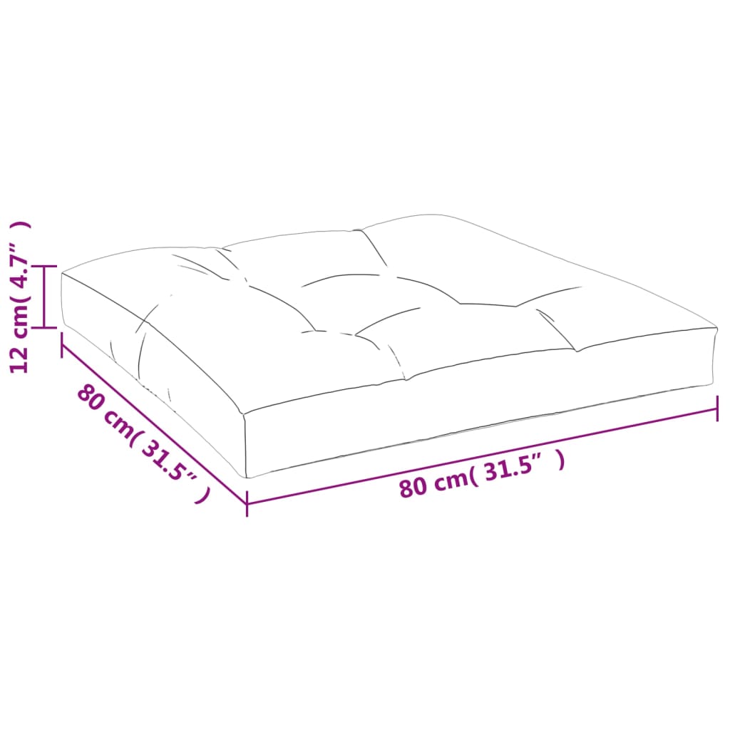 vidaXL Palettenkissen Blau 80x80x12 cm Stoff