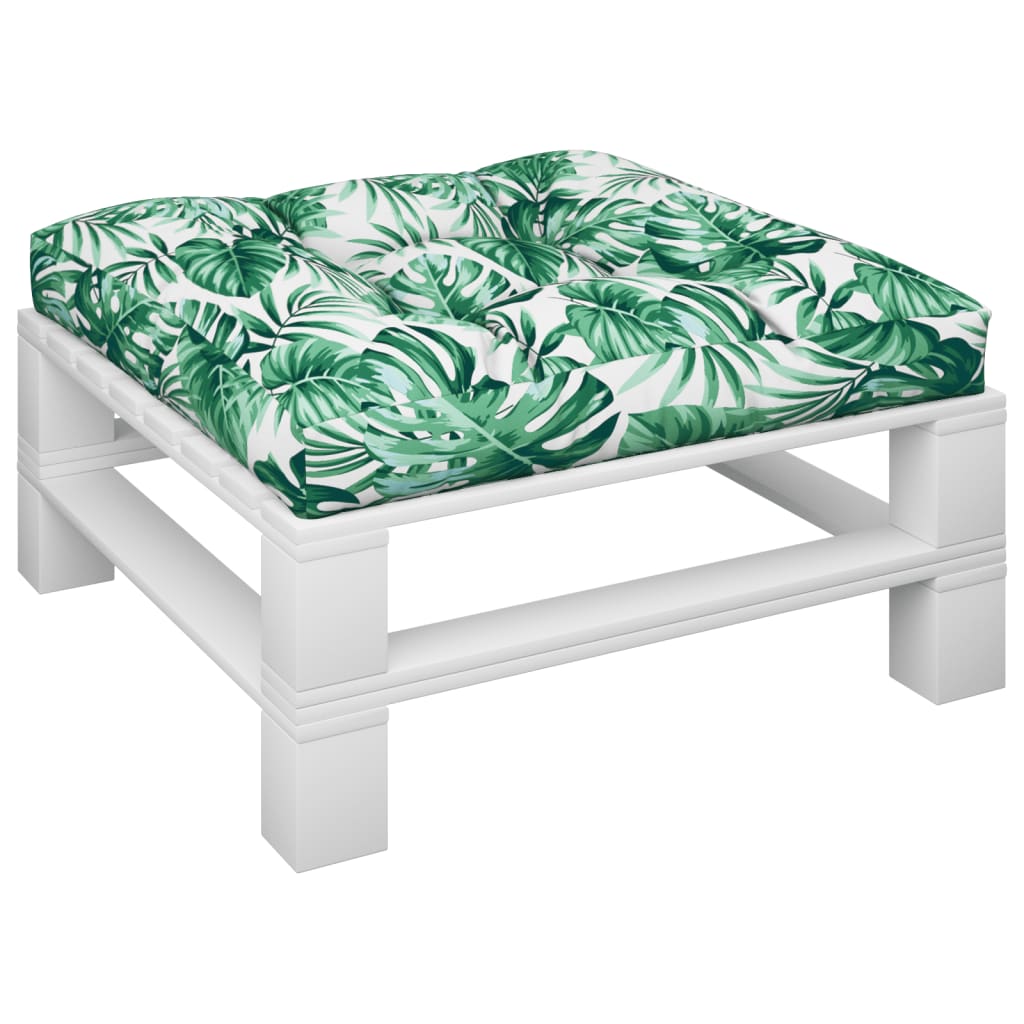 vidaXL Palettenkissen Blattmuster 80x80x12 cm Stoff