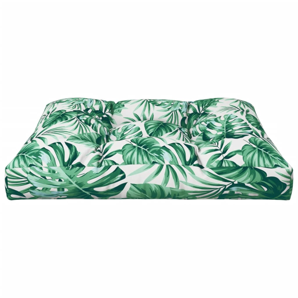 vidaXL Palettenkissen Blattmuster 80x80x12 cm Stoff