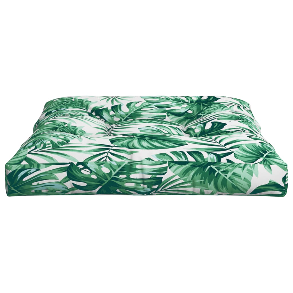 vidaXL Palettenkissen Blattmuster 80x80x12 cm Stoff