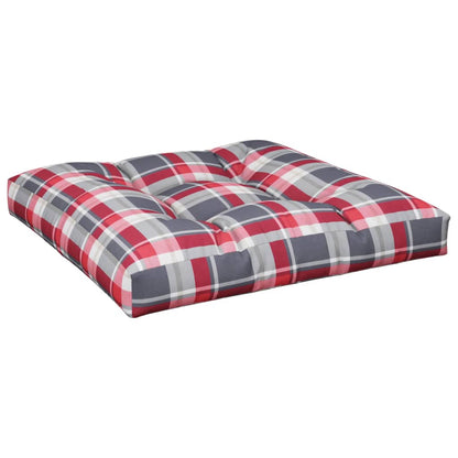 vidaXL Palettenkissen Rot Karomuster 80x80x12 cm Stoff
