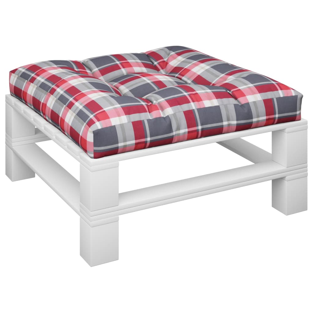 vidaXL Palettenkissen Rot Karomuster 80x80x12 cm Stoff
