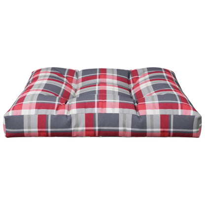 vidaXL Palettenkissen Rot Karomuster 80x80x12 cm Stoff