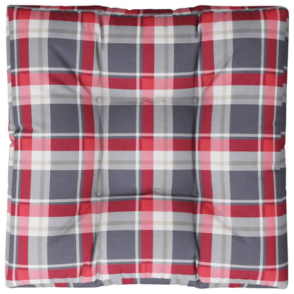 vidaXL Palettenkissen Rot Karomuster 80x80x12 cm Stoff