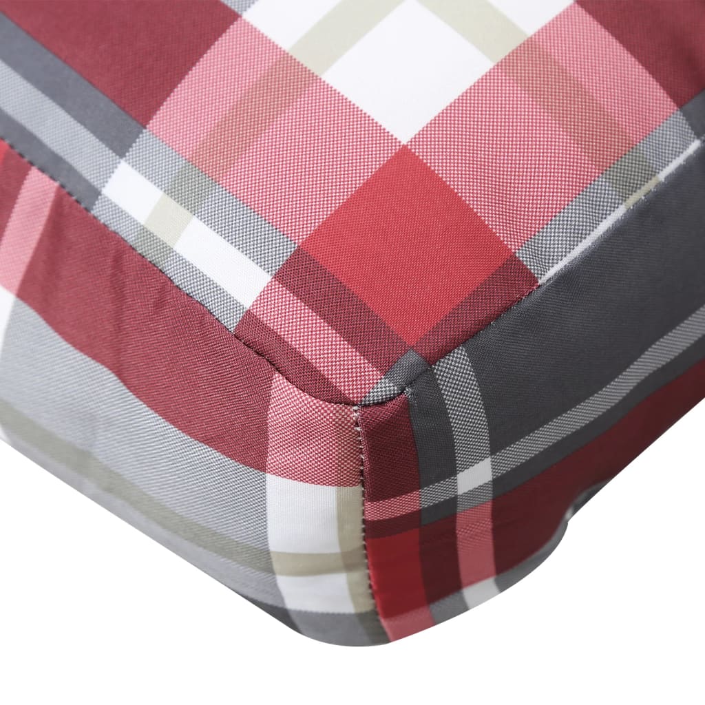 vidaXL Palettenkissen Rot Karomuster 80x80x12 cm Stoff