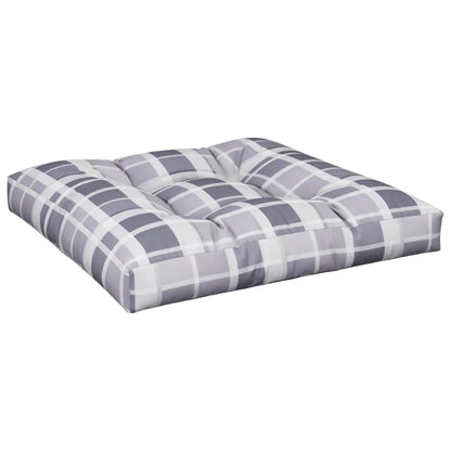 vidaXL Palettenkissen Grau Karomuster 80x80x12 cm Stoff