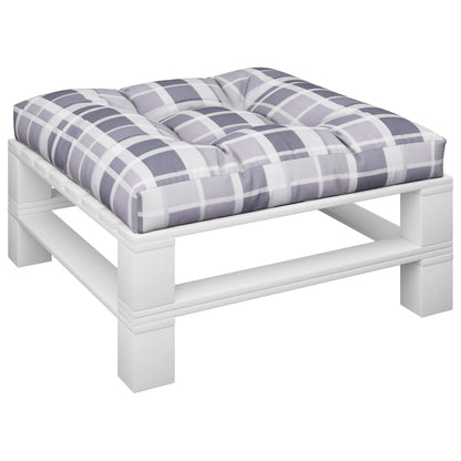 vidaXL Palettenkissen Grau Karomuster 80x80x12 cm Stoff