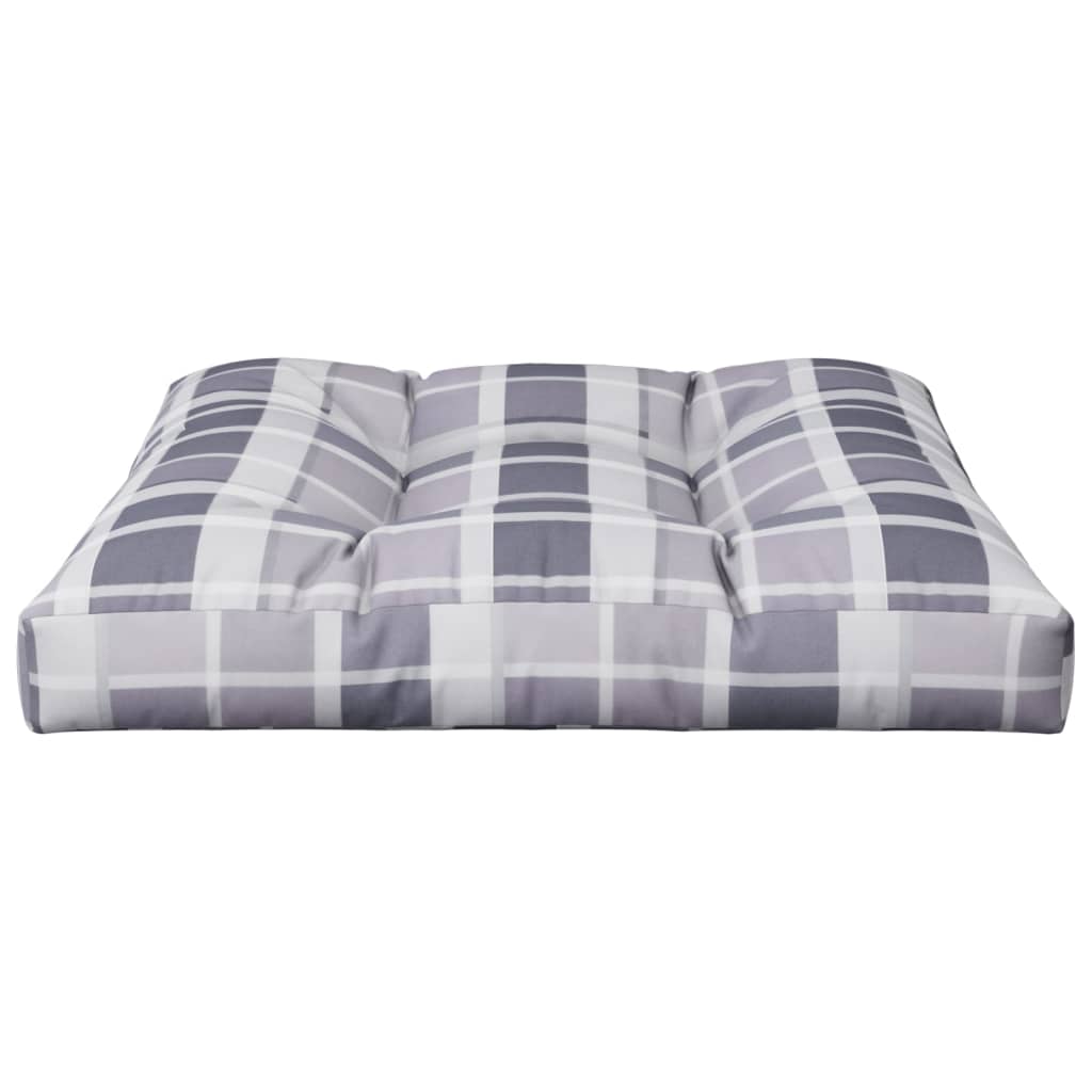 vidaXL Palettenkissen Grau Karomuster 80x80x12 cm Stoff