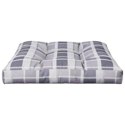 vidaXL Palettenkissen Grau Karomuster 80x80x12 cm Stoff
