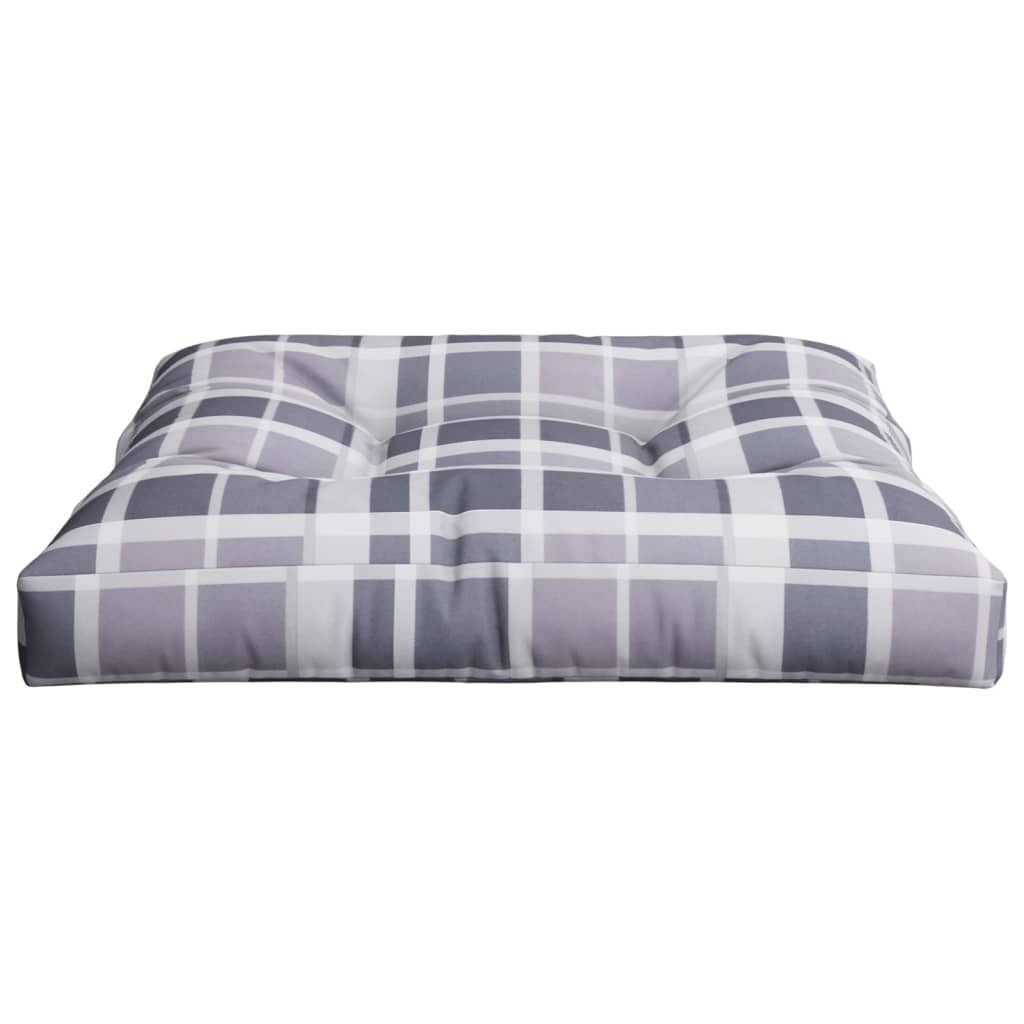 vidaXL Palettenkissen Grau Karomuster 80x80x12 cm Stoff