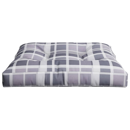 vidaXL Palettenkissen Grau Karomuster 80x80x12 cm Stoff
