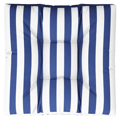 vidaXL Palettenkissen Blau Weiß Gestreift 80x80x12 cm Stoff