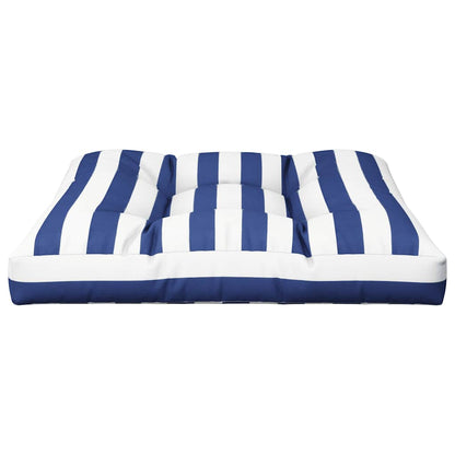 vidaXL Palettenkissen Blau Weiß Gestreift 80x80x12 cm Stoff
