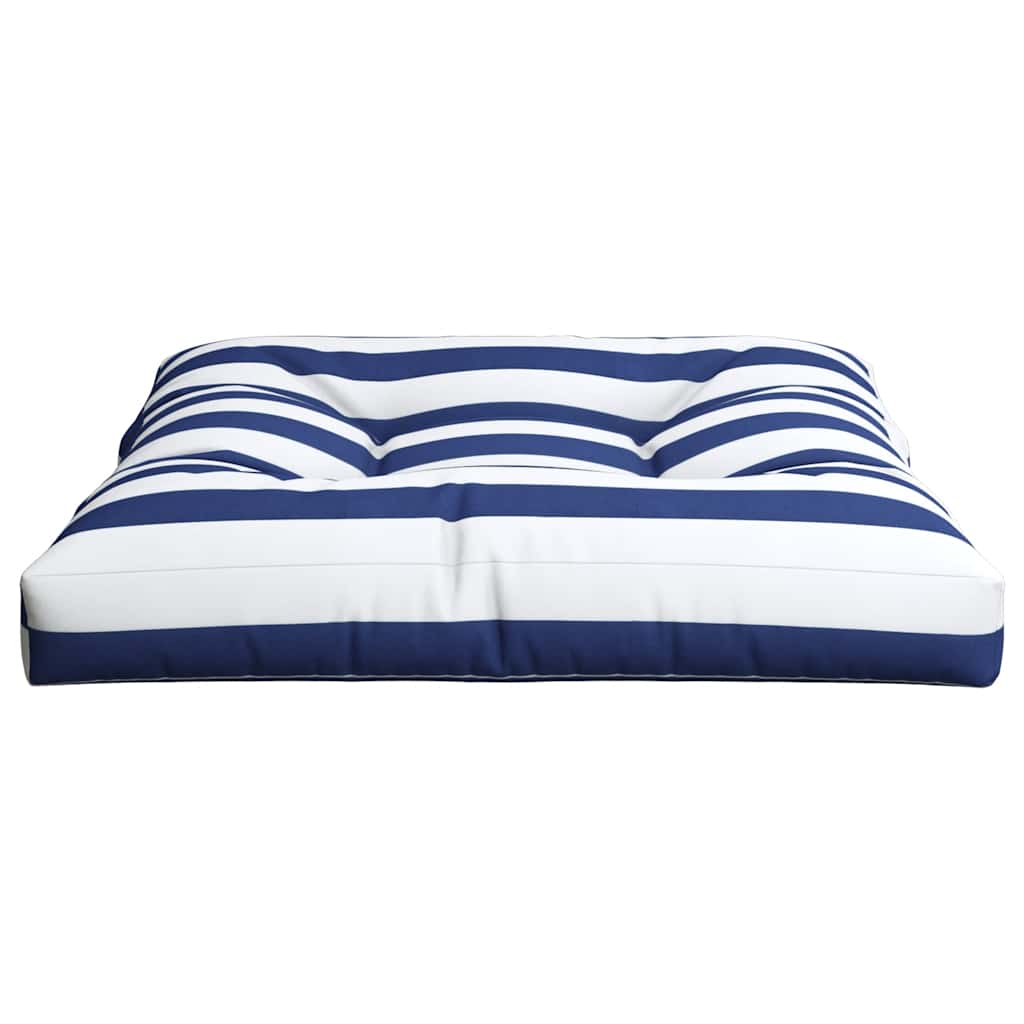 vidaXL Palettenkissen Blau Weiß Gestreift 80x80x12 cm Stoff