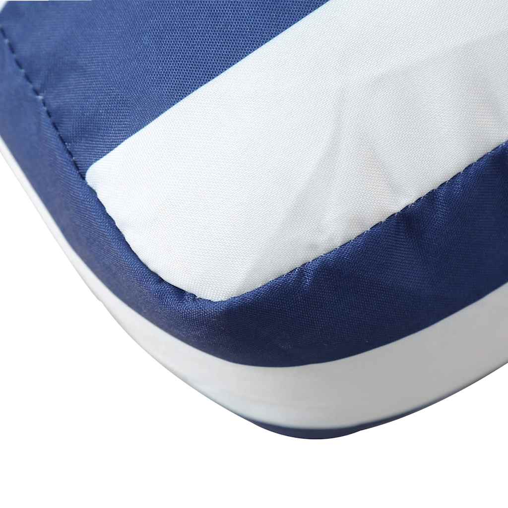 vidaXL Palettenkissen Blau Weiß Gestreift 80x80x12 cm Stoff