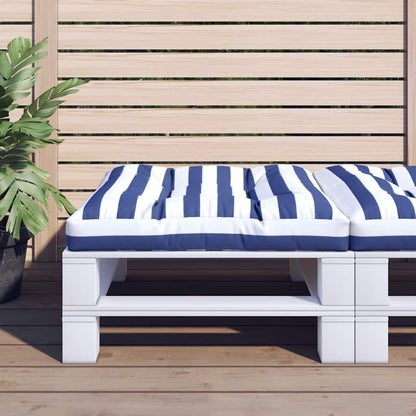vidaXL Palettenkissen Blau Weiß Gestreift 80x80x12 cm Stoff