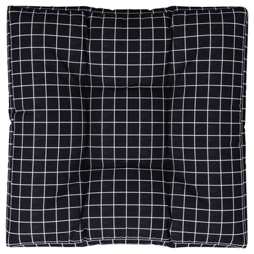 vidaXL Coussin de palette noir à carreaux 80x80x12 cm Tissu