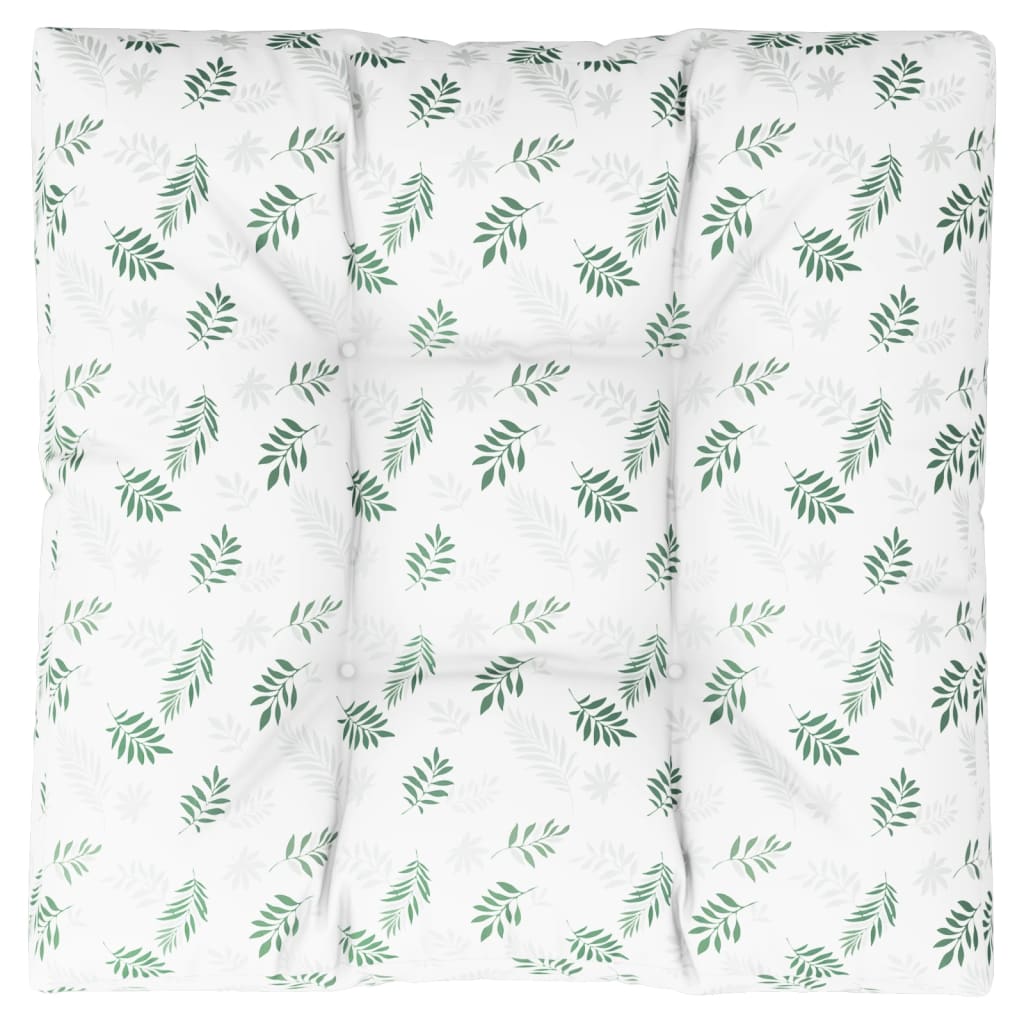 vidaXL Palettenkissen Blattmuster 80x80x12 cm Stoff