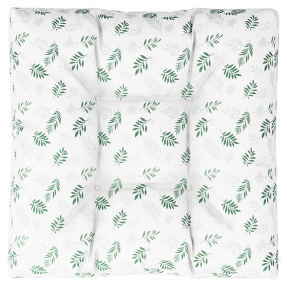 vidaXL Palettenkissen Blattmuster 80x80x12 cm Stoff