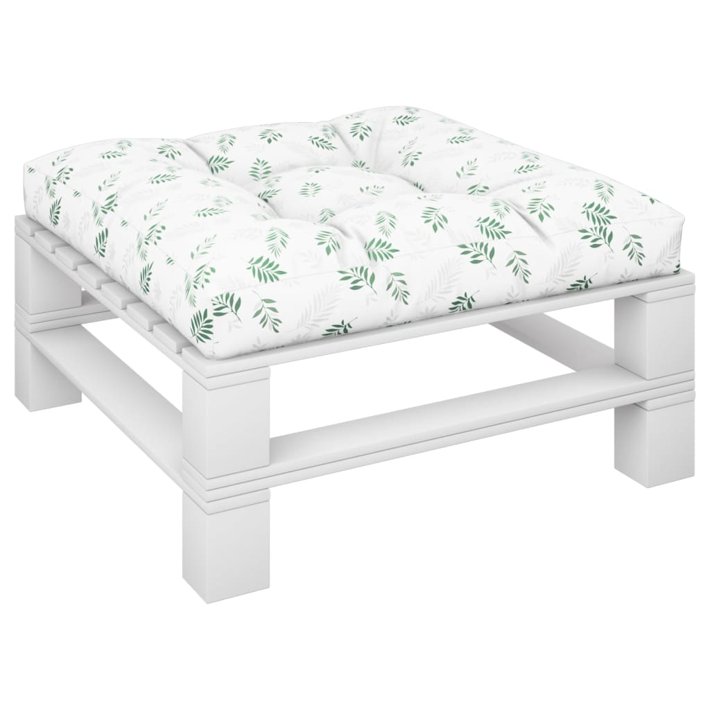 vidaXL Palettenkissen Blattmuster 80x80x12 cm Stoff
