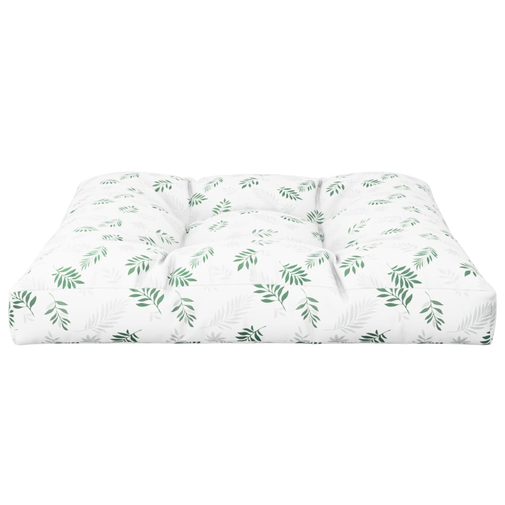 vidaXL Palettenkissen Blattmuster 80x80x12 cm Stoff